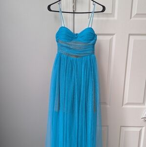 Sau Lee Carrie turquoise blue tulle dress size 0 NWT